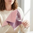 thumbnail image 2 of Unique Bargains 3pcs Kitchen Absorbent Microfiber Cleaning Towels Pink Purple 12" x 12", 2 of 8