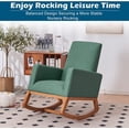 thumbnail image 3 of VINGLI Rocking Chairs for Nursery, Green Glider Mid Century Rocking Chair for Toddler Creamer Solid Wood Rocker, 3 of 8