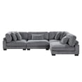 thumbnail image 2 of Lexicon Traverse 4-Piece Corduroy Upholstered Modular Sectional in Gray, 2 of 6