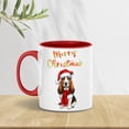 thumbnail image 2 of Merry Christmas Basset Hound Enjoys Woofmas Winter Xmas Holiday 11oz Accent Two-tone Mug Bassets Dog Breed Lovers Gifts Idea Coffee Tea Cup - 02022, 2 of 5