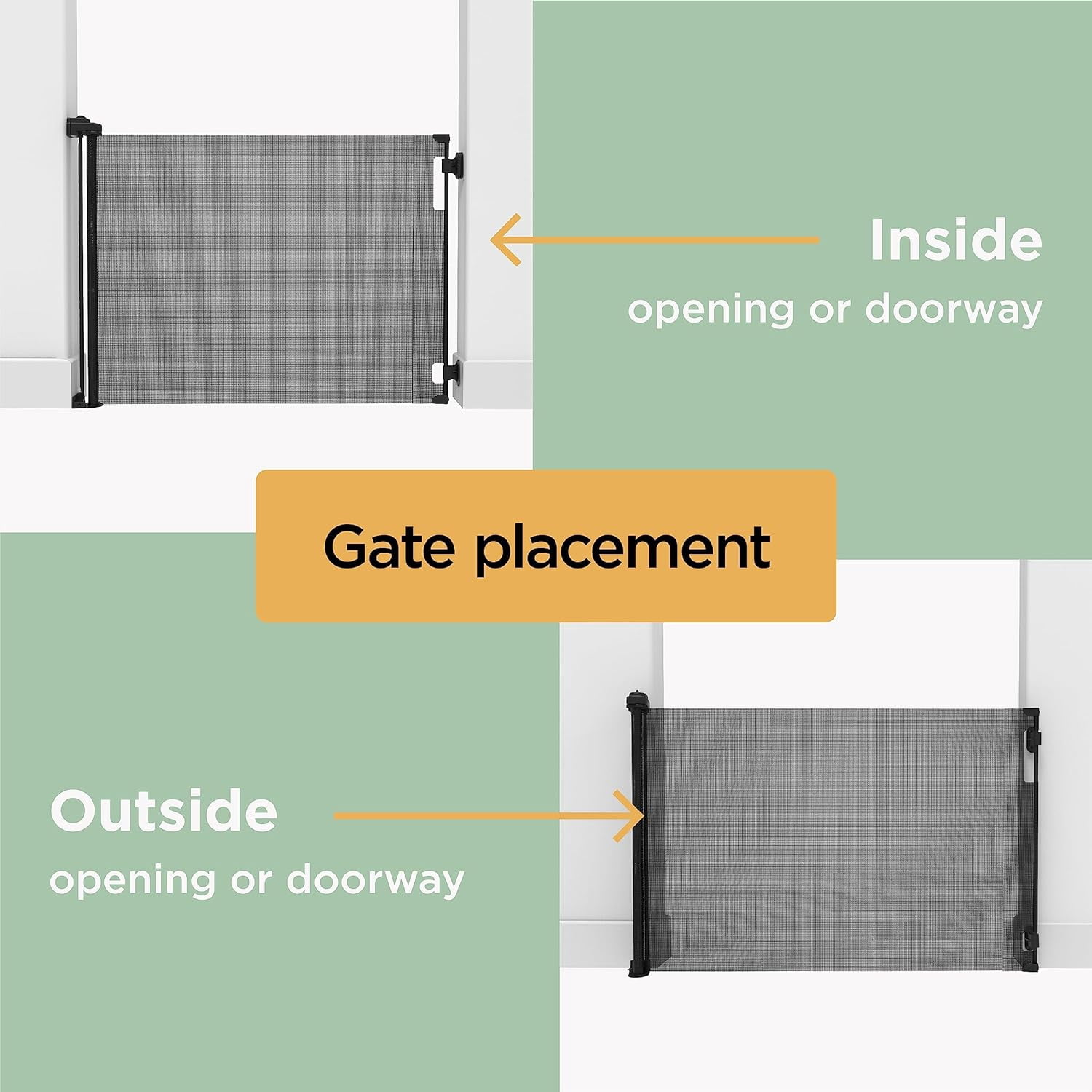 Philowng Indoor and Outdoor Claw-Proof Retractable Dog Gate, 36.6" High Extends up to 71" Wide, Black