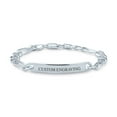 thumbnail image 4 of Bling Jewelry Mens Unisex Sterling Silver ID Bracelet Mariner Curb Figaro Link Chain Made Italy, 4 of 7
