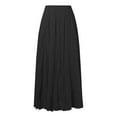 thumbnail image 3 of Fsqjgq Skirts for Women Long Skirts for Women Black Plus Maxi Skirt ELegant Cotton Midi Skirt Womens Fashion Casual High Waist Fold A Dress Soild Vintage Loose Beach Wrap Maxi Long Skirt M, 3 of 5