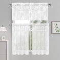 thumbnail image 4 of XWZO Kitchen Valances for Kitchen 2 Pack, Rod Pocket Light Filtering Voile Semi Sheer Drapes for Window Living Room Closet, Short Curtains 42 x 12 inch, White, 4 of 10