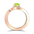 thumbnail image 4 of Diamond-Capitals 2.50 Carat Elegant Round Cut Natural Diamond & Peridot Gemstone Wedding Ring for Fiancee 18K Rose Gold Size 4, 4 of 8