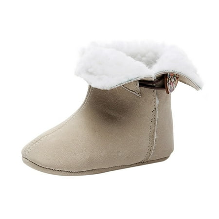 

Wozhidaoke baby stuff Toddler Girls Solid Print Winter Warm First Walkers shoes essentials