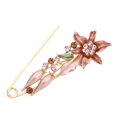 thumbnail image 1 of Brooch Pin 3D Flower Decor Scarf Pin with Rhinestone Inlay Thick Stable Lock Anti-exposure Suits Coats Sweaters Pin, 1 of 8