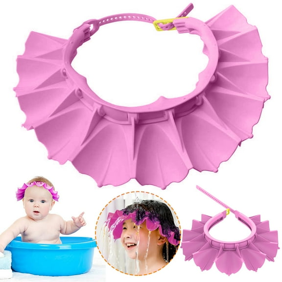 EASTIN 0-3 Years Old Baby Shower Cap Soft Silicone Infants Bathing Hat Adjustable Size Toddler Safety Shampoo Cap Hat Protect Eyes And Ears From Water For Child And Kids