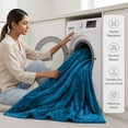 thumbnail image 6 of Ameha Soft Fleece Throw Blanket – Plush Cozy Lightweight Blanket for Couch & Bed, 50x60 Inches, All Season, Machine Washable, Teal, 6 of 7