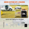 thumbnail image 3 of Camping Kitchen Table, Folding Outdoor Cooking Table with Storage Carrying Bag, Aluminum Cook Station 1 Cupboard & Detachable Windscreen, Quick Set-up for Picnics, BBQ, RV Traveling, Black, 3 of 6