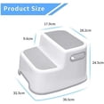 thumbnail image 5 of Dual Height Step Stool for Kids, Reinforced Plastic Non Slip Stool with Strong Soft-Grip Steps, Portable Potty Training Aid for Bathroom Sink Kitchen Use (2 Pack Off-white), 5 of 5