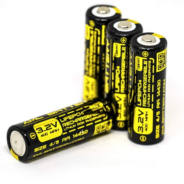 Batería XML Battery 4/5 AA 3,2 V 400 mAh LiFePO4, paquete de 4