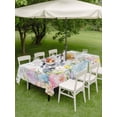 thumbnail image 3 of Outdoor Tablecloth with Umbrella Hole and Zipper, Easter Rectangle Table Cloth 54x80 Inch Waterproof Tablecloth, Spring Rabbit Eggs Flowers Leaves Grey Plaid Picnic Table Cover for Patio Camping, 3 of 7
