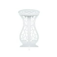 thumbnail image 3 of ASIAN HOME Beautiful White PVC Board Flower Plant and Vase Stand Display with Intricate Carvings and Gold Ornate Floral Nonslip Mat, Waterproof for Indoor and Outdoor Use (27.5" H x 12" W), 3 of 5