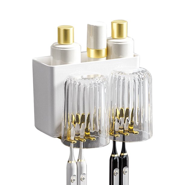 Colgador organizador de cepillos de dientes montado en la pared, almacenamiento de cepillos de dientes montado en la pared, estante para colgar cepillos de dientes, organizador de cepillos de dientes, rendimiento lleno de energía