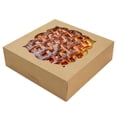 thumbnail image 1 of Cajas para tartas NPLUX, 30 unidades, con ventana, 25 x 25 x 8 cm, color marrón, 1 of 6