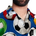 thumbnail image 5 of Football Men's Button Down Hawaiian Poplin Shirt Summer Beach Printed Casual Short Sleeve Unisex Shirts, 5 of 6