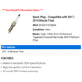thumbnail image 2 of Spark Plug - Compatible with 2017 - 2018 Nissan Titan, 2 of 2