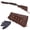 Coffee, variant on Padded Leather Shotgun Buttstock Cover Sleeve Ammo Holder 12 Guage Fit Left Handed