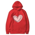 thumbnail image 5 of Lmnyox Valentine's Day Hoodies for Women Cute Heart Graphic Long Sleeve Hooded Pullover Valentine's Sweatshirts, 5 of 5
