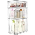 thumbnail image 4 of 3 Pack Clear Stackable Storage Drawers,Easy to Assemble Bathroom Organizers and Storage with handles,Plastic Drawers for Kitchen Pantry,Cabinet,Under Sink Organization, 4 of 9