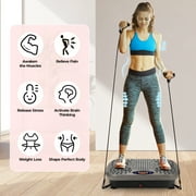 LAZY BUDDY Vibration Plate Lymphatic Drainage Platform Home Workout Equipment for Weight Loss & Toning Muscle Exercise Machine, Gray