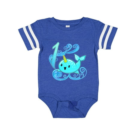 

Inktastic Cute Narwhal First Birthday Gift Baby Boy or Baby Girl Bodysuit