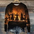 thumbnail image 6 of VKOYWKM Women's Halloween Sweatshirts Witch Graphic Sweatshirts Crew Neck Pullover Long Sleeve Fall Party Tops Halloween Sweatshirts, 6 of 6