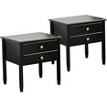 thumbnail image 1 of Maydear Bamboo Nightstand, Modern Bedside Table with Drawer, Wooden End Table Sofa Side Table for Bedroom, Living Room, White (Black, 2 Pack), 1 of 6