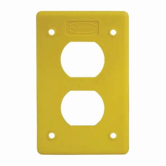 Hubbell Wiring Device-Kellems Duplex Cover Plate,Non-Metallic,Yellow HBLP8FSY