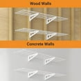thumbnail image 6 of 1x4 ft Wall-Mounted Shelves, 2-Pack for Garage, Kitchen, Pantry Storage, 300 lbs Total Load Capacity, White, 6 of 7