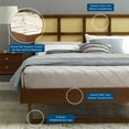 thumbnail image 7 of Modway Sidney Cane Rattan and Wood King Platform Bed with Angular Legs in Walnut, 7 of 7