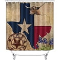 thumbnail image 5 of 4PCS/SET Farmhouse Shower Curtain, Brown Barn Star Western Texas Star Outhouse Birdhouse Pip Berry Vine Country Rustic Bathroom Decor, Non-slip Bath Rugs Toilet Mats, Primitive House, 5 of 7
