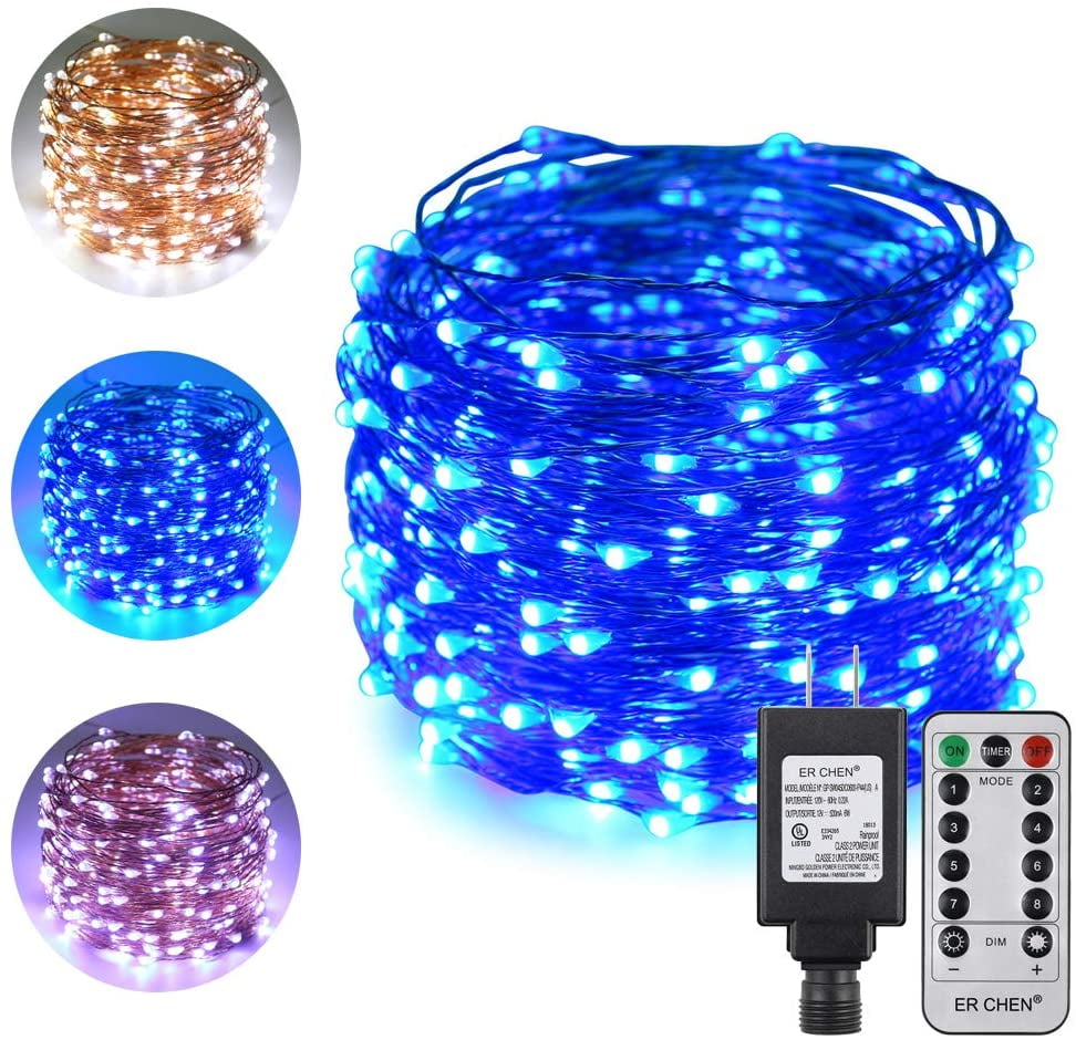 ErChen DualColor LED String Lights, 33 FT 100 LEDs Plug in Copper Wire