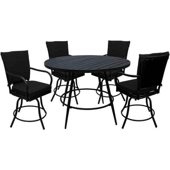 Outdoor/Indoor Patio Dining Set - Ofir - Black - Black