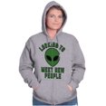 thumbnail image 4 of Funny Nerdy Aliens UFOs Believers Unisex Fleece Graphic Zip Up Hoodie Brisco Brands 2X, 4 of 5