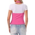 thumbnail image 3 of INSPIRE CHIC Women's Denim Vest Halter Neck Button Down Backless Jean Waistcoat XL Hot Pink, 3 of 6
