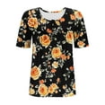 thumbnail image 3 of Erwazi Plus Size Tops for Women Floral Dressy Blouses Pleated Button Tunic Top Oversized Summer Shirts Casual Loose Tees, 3 of 5