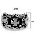 thumbnail image 2 of Mens Ring Silver Black Cross Stainless Steel Ring, 2 of 7