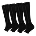 thumbnail image 2 of Aosijia 2 Pairs Zipper Compression Socks Unisex Open Toe Knee High Pressure Support for Improved Leg Circulation for Men Women, 2 of 7