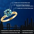 thumbnail image 2 of Gem Stone King 14K Two Tone Gold Millennium Blue Mystic Topaz Solitaire Engagement Ring for Women | 2.00 Cttw | Round 8MM | Gemstone November Birthstone | Size 7, 2 of 6