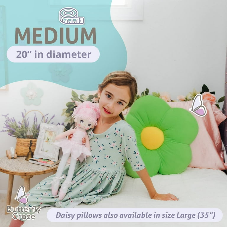 Butterfly craze daisy flower plush floor pillow best sale
