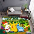 thumbnail image 1 of Cartoon Pikachu Floor Rug Soft Door Mat Anti-slip Living Bedroom Carpet Soft New, 1 of 3