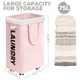 thumbnail image 3 of Cesto para ropa sucia CHICVITA Slim con ruedas, 75 L, lona rosa, 75 x 30 x 63 cm, 3 of 6