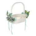 thumbnail image 2 of Cesta para niña de flores, cesta de encaje para , cesta tejida, elegante cesta de boda, cesta de flores de satén para banquete de Estilo A, 2 of 7
