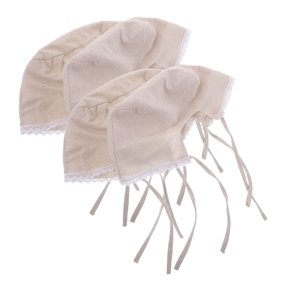 OUNONA 4-Pack Beige Picnic Basket Liners Replacement Cloth Inserts for Wicker and Wire Baskets and Easy to Clean