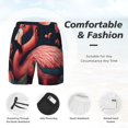 thumbnail image 3 of Balery Colorful Floral Flamingo Mens Swim Trunks Swim Shorts for Men Quick Dry Inseam Beach Shorts with Compression Liner Pocket-Medium, 3 of 9