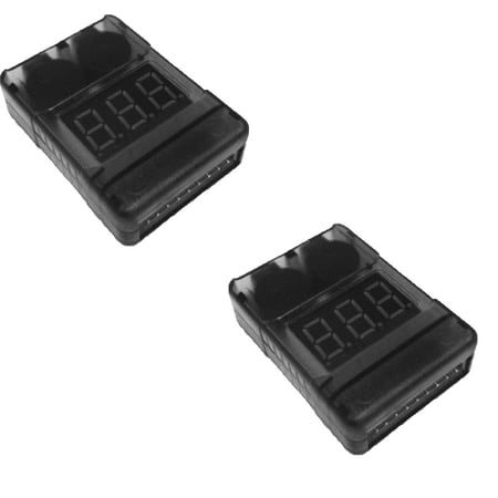 HobbyFlip LiPo Battery Low Voltage Alarm Buzzer Tester Checker 1S-8S Compatible with Quadcopter Drone 3 2 Pack