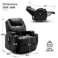 thumbnail image 2 of YSICK Swivel Rocker Recliner Chair with Massage PU Leather for Living Room,Black, 2 of 7