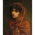 thumbnail image 2 of Pierre-Auguste Cot 15x17 Black Ornate Wood Framed Double Matted Museum Art Print Titled - Portrait of a Girl (1880), 2 of 5